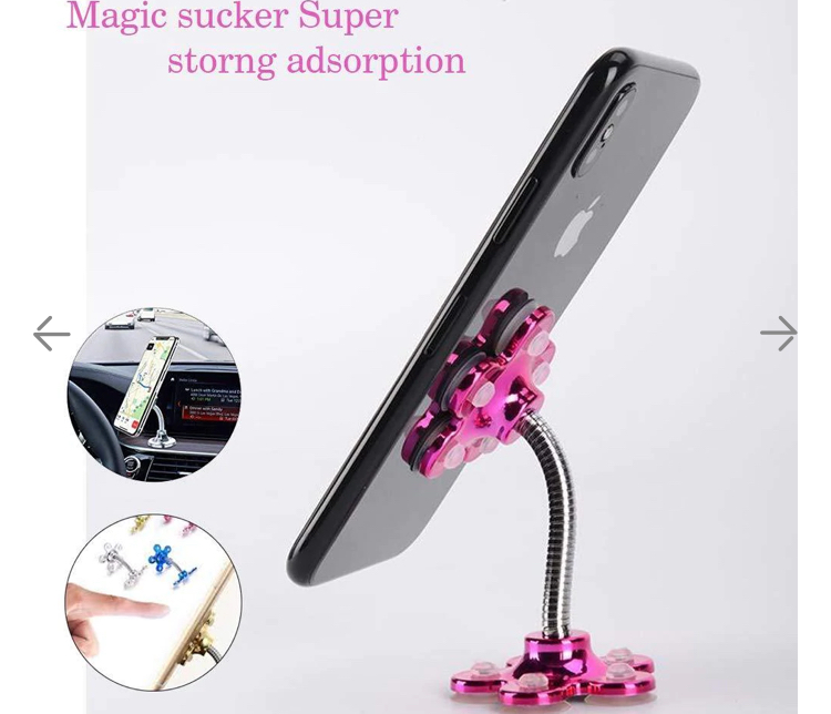 360 Rotatable Flower Shape Cellphone Holder Car & Mount Sucker Stand (Multicolored) - Image 2